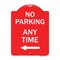 Signmission No Parking Anytime W/ Left Arrow, Red & White Aluminum Architectural Sign, 18" x 24", RW-1824-23776 A-DES-RW-1824-23776 - alternate 1